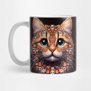 Abstract funny weird ginger cat portrait Mug